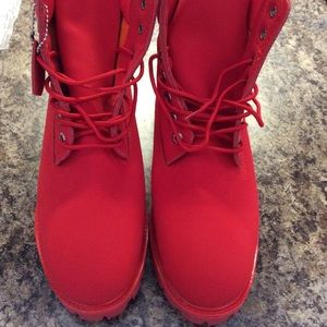 red tims boots